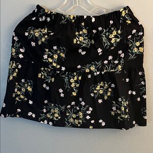 Hippie Rose Black Floral Mini Skirt